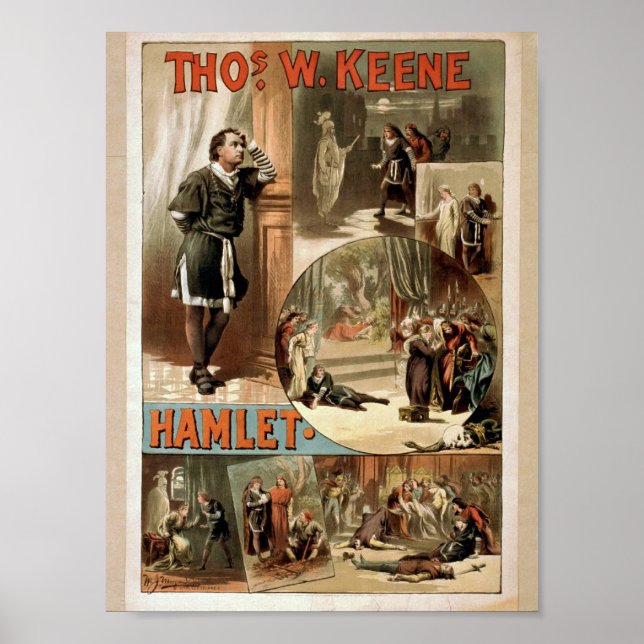 Póster O.W. Keene, Hamlet Retro Theater (Frente)