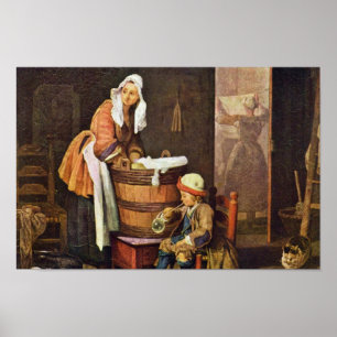 Póster O Washerwoman, por Chardin Jean-Baptiste Siméon
