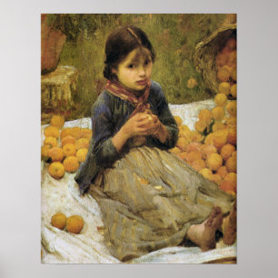 Poster O Waterhouse alaranjado dos recolectores (detalhe)