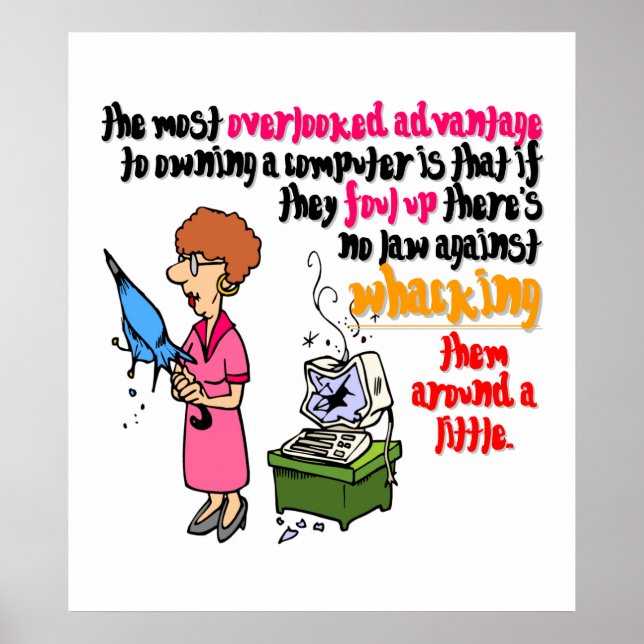 Póster O Whacking do computador é permitido (1) (Frente)