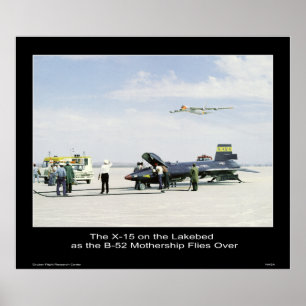 Poster O X-15 no Lakebed como o Mothership B-52