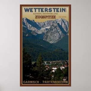Póster O Zugspitze acima de Garmisch-Partenkirchen