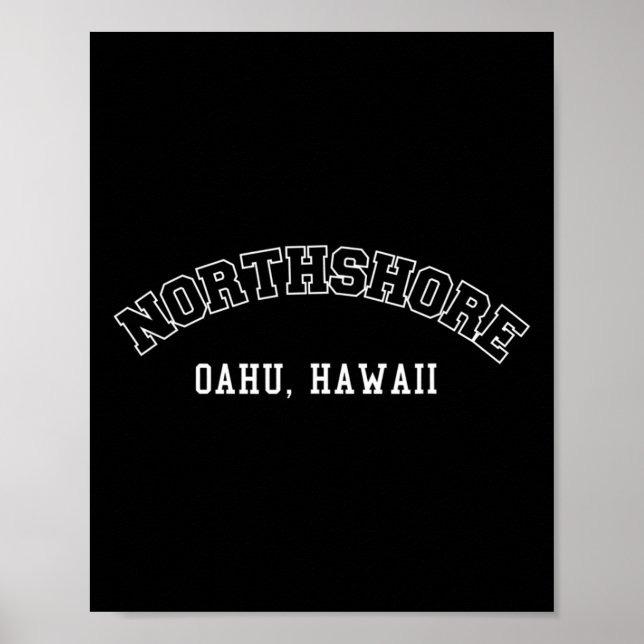 Poster Oahu Hawaii, do norte (Frente)