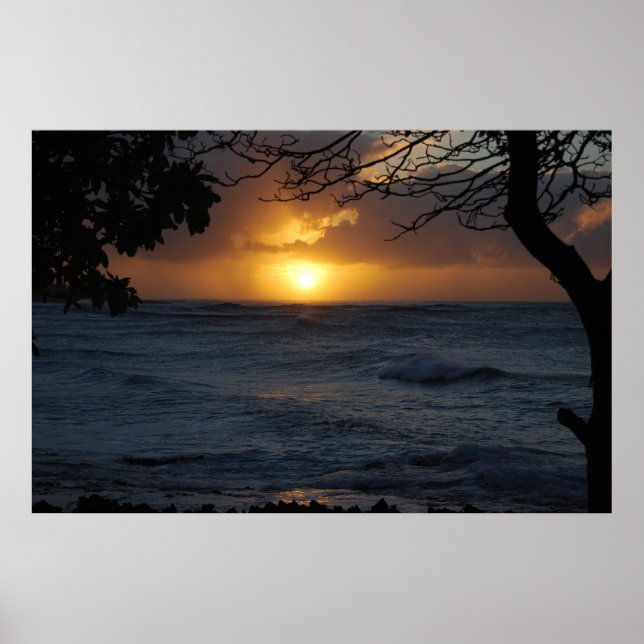 Póster Oahu Sunset (Frente)
