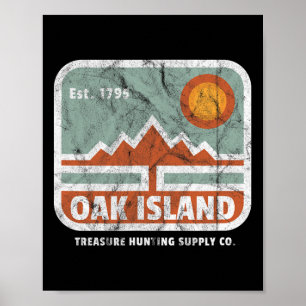 Poster Oak Island Treasure Hunt Supply Vintage 1795 Map M