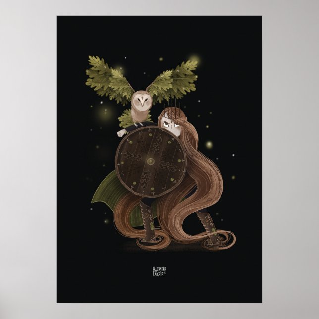 Poster OAK LEAF OWL por Alexandra Dikaia (Frente)
