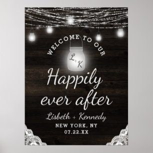 Poster Oak Ridge Rustic Felizmente Depois Do Sinal De Rec