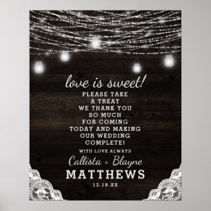 Poster Oak Ridge Rustic Love é Sweat Treat Wedding Sign
