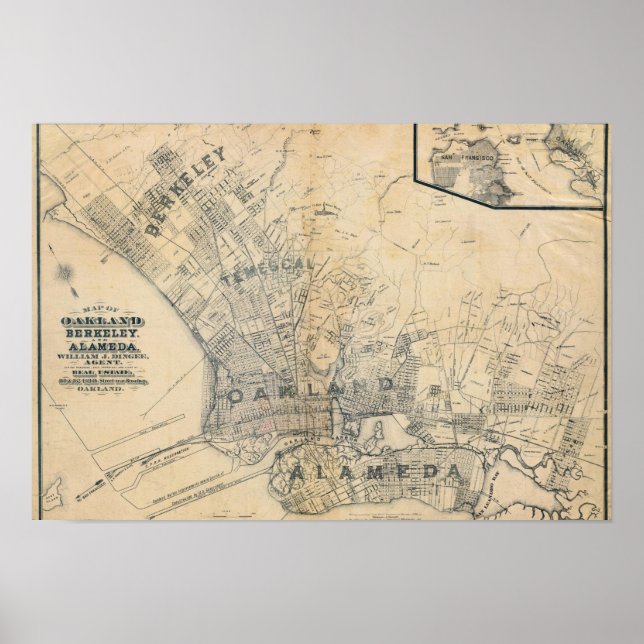 Poster Oakland, Berkeley, Alameda (Frente)