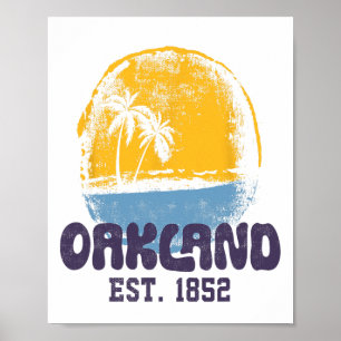 Poster Oakland Califórnia Retro Surfista Praia Vintage Pa