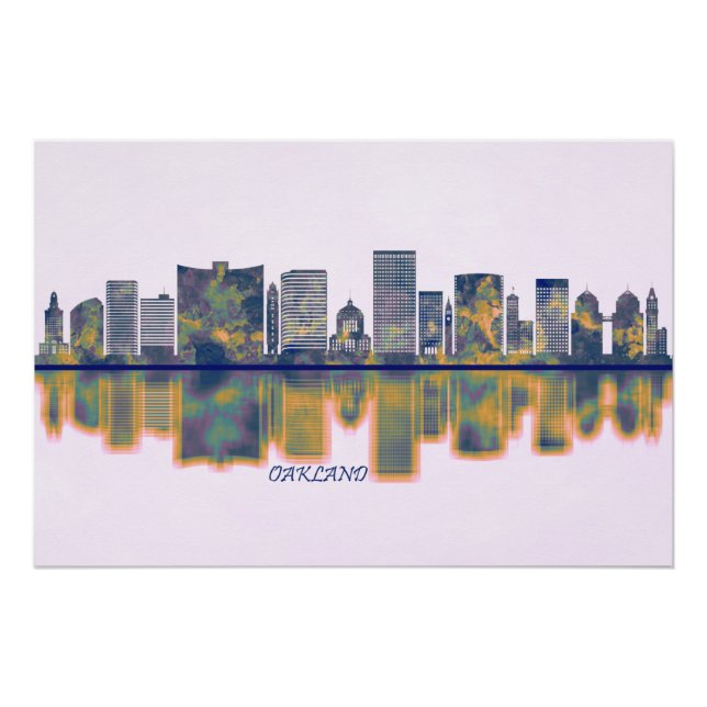 Póster Oakland Skyline (Frente)