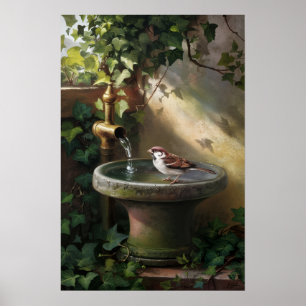 Poster Oásis no Jardim: O Pardal na Fonte
