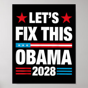 Poster Obama 2028 American Flag Obama Para O Presidente 2