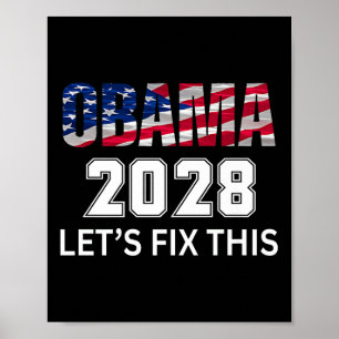 Poster Obama 2028 Protesto Patriótico Comício Para O Pres