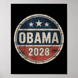 Poster Obama 2028 Vintage Eleição Patriótica