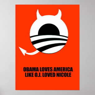 POSTER OBAMA AMA AMÉRICA COMO O.J. LOVED NICOLE