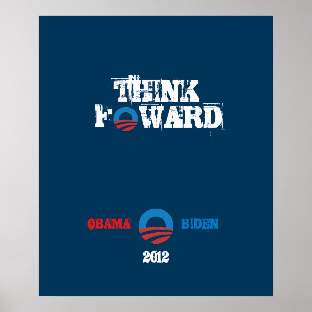 Poster Obama - Biden 2012 Pense em Frente (Frente)