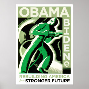 Póster Obama/Biden: Reconstruindo América