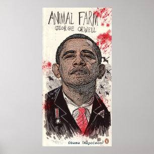 Póster Obama é Napoleon na fazenda "animal " de George