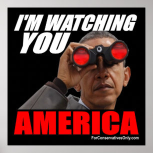 Póster Obama - eu estou olhando-o América