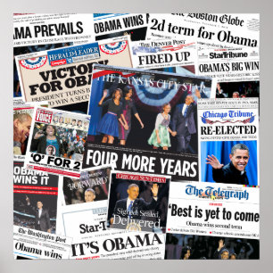 Póster Obama ganha a colagem 2012 do jornal de Front Page