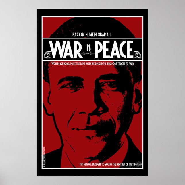 Póster Obama: Guerra é Paz (Frente)