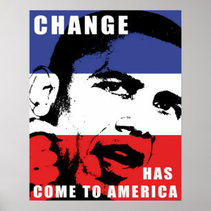 Poster Obama - mude veio a América