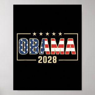 Poster Obama Para O Presidente 2028 Obama 2028 Flag Vinta