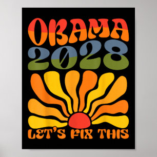 Poster Obama Para O Presidente 2028 Obama 2028 Flor Boho 
