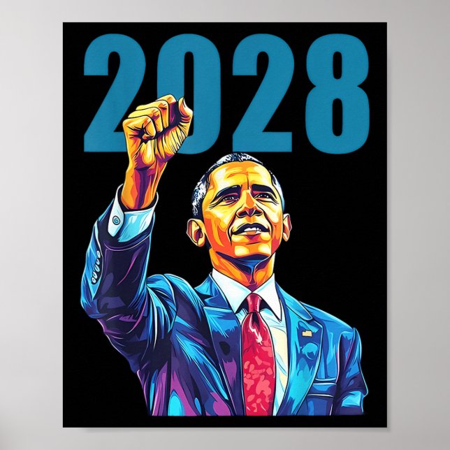 Poster Obama Para O Presidente 2028 Obama 48.º Presidente (Frente)