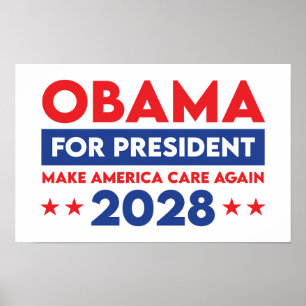 Poster Obama Para O Presidente 2028 Torne A América Mais 