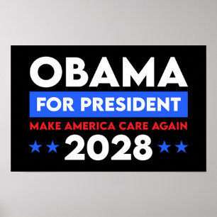 Poster Obama Para O Presidente 2028 Torne A América Mais 