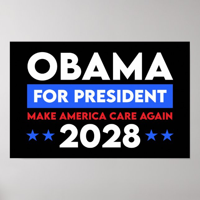 Poster Obama Para O Presidente 2028 Torne A América Mais  (Frente)