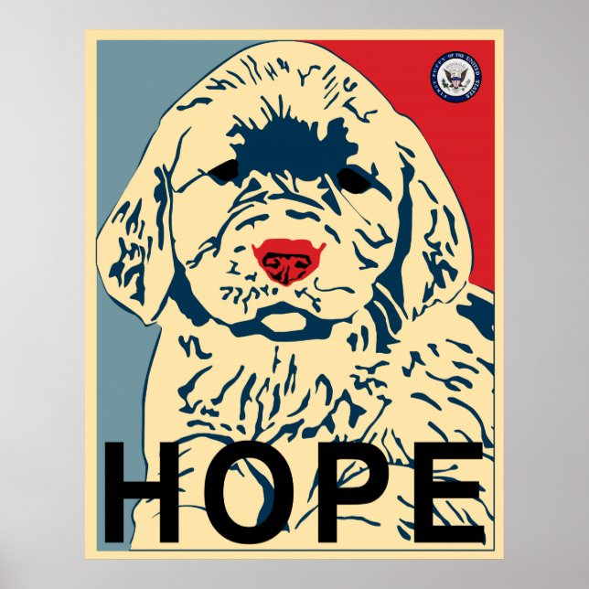 Póster obama primeiro cachorrinho - esperança (Frente)
