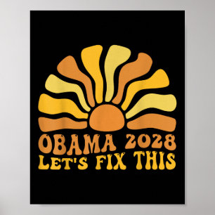Poster Obama Retro Patriótico 2028 Protesto Político