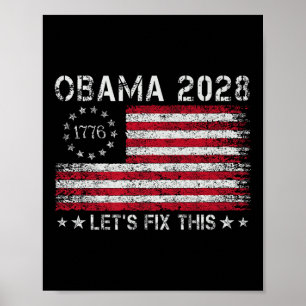 Poster Obama Retro Vintage U Bandeira Americana Patriótic