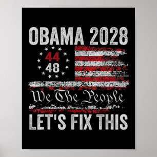 Poster Obama Vintage Flag Patriótico 2028 Política