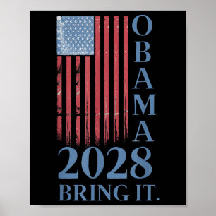Poster Obama Vintage Retro Patriótico 2028 Prote Política