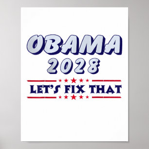 Poster Obama Vintage Retro Patriótico 2028 Prote Política