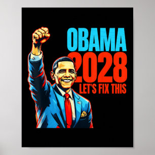 Poster Obama Vintage Retro Patriótico 2028 Prote Política