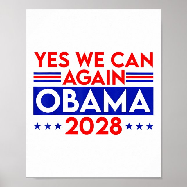 Poster Obama Vintage Retro Patriótico 2028 Prote Política (Frente)