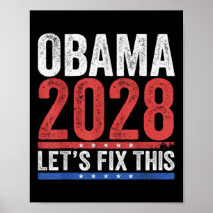 Poster Obama Vintage Retro Patriótico 2028 Prote Política