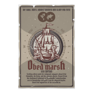 Póster Obed Marsh Capitão Innsmouth