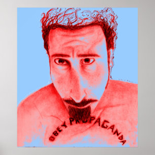 Póster obedeça o vermelho da propaganda