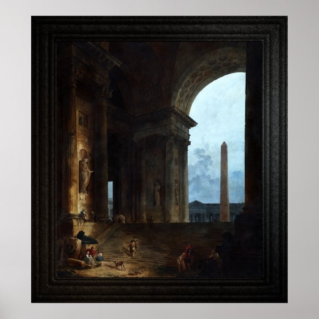 Poster Obelisk por Hubert Robert (Frente)