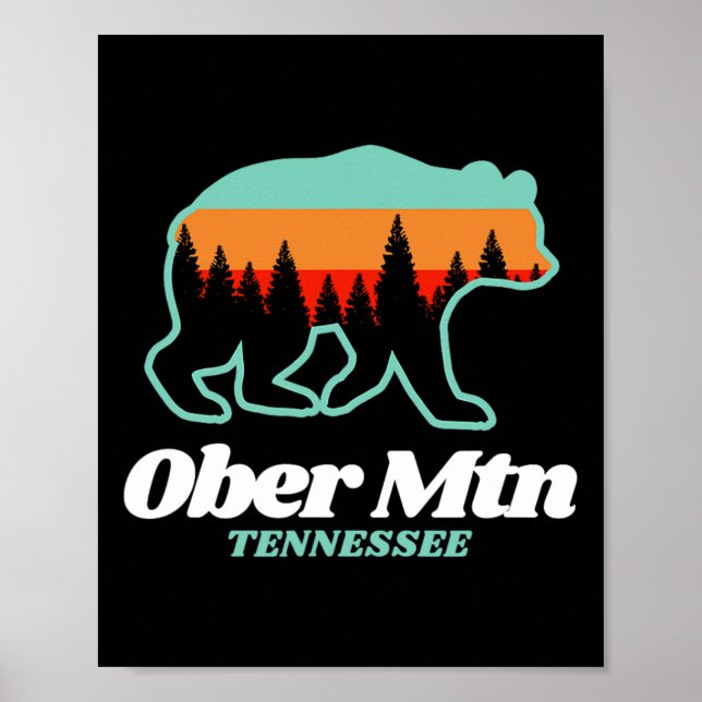Poster Ober Mountain Tennessee Skiing Snowboard Bear (Frente)