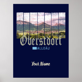 Poster Oberstdorf Allgäu Vintage Bavaria Alemanha Souveni