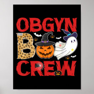 Poster Obgyn Boo Crew Halloween Ob-gyn Enfermeira Camisas