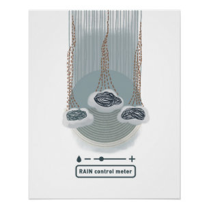 Póster objet_2_rain control meter poster brilhante