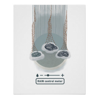 Póster objet_2_rain control meter poster brilhante